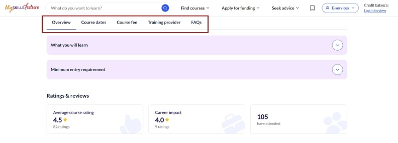 myskillsfuture portal courses